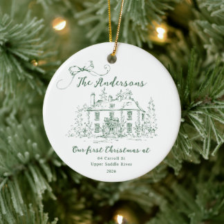 Erstes Weihnachten im neuen Zuhause Evergreen Keramik Ornament