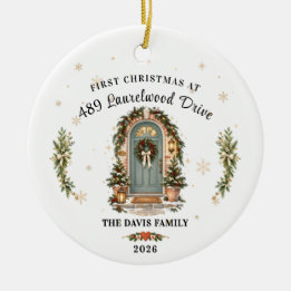 Erstes Weihnachten im neuen Zuhause Foto Keramik Ornament