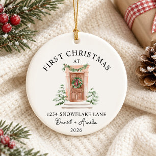 Erstes Weihnachten im neuen Zuhause Wasserfarbe Tü Keramik Ornament