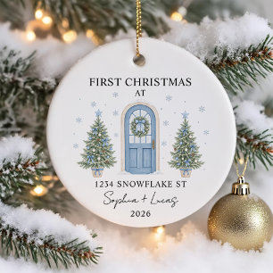 Erstes Weihnachten im neuen Zuhause Wasserfarbe Tü Keramik Ornament