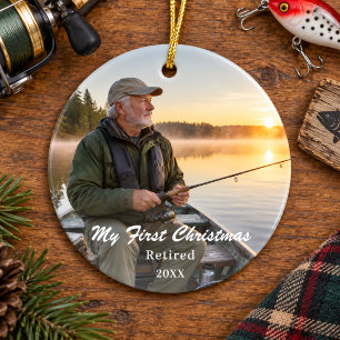 Erstes Weihnachten im Ruhestand Foto Keramik Ornament