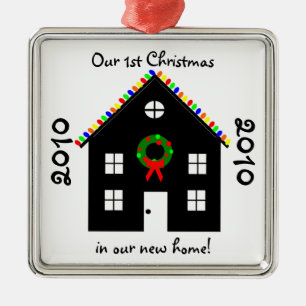 Erstes Weihnachten in den neuen Silbernes Ornament