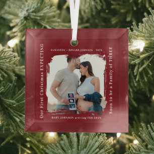 Erstes Weihnachten in Erwartung einer Schwangersch Ornament Aus Glas