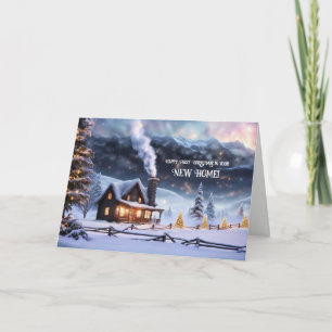 Erstes Weihnachten in Ihrem neuen Zuhause - Hütte Karte