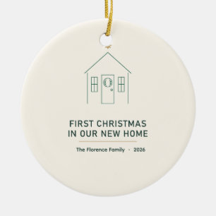 Erstes Weihnachten in unserem neuen Zuhause 2026 W Keramik Ornament