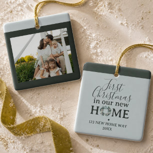 Erstes Weihnachten in unserem neuen Zuhause Famili Keramikornament