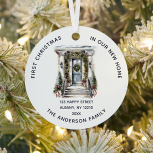 Erstes Weihnachten in unserem neuen Zuhause Famili Ornament Aus Metall