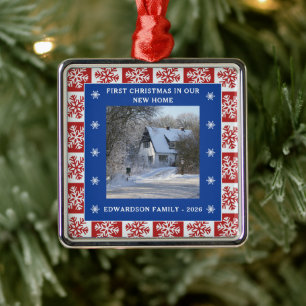 Erstes Weihnachten in unserem neuen Zuhause Foto F Ornament Aus Metall