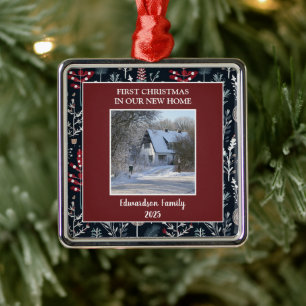 Erstes Weihnachten in unserem neuen Zuhause Foto F Ornament Aus Metall