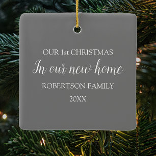 Erstes Weihnachten in unserem neuen Zuhause Foto Keramikornament
