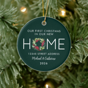 Erstes Weihnachten in unserem neuen Zuhause Grünkr Keramik Ornament