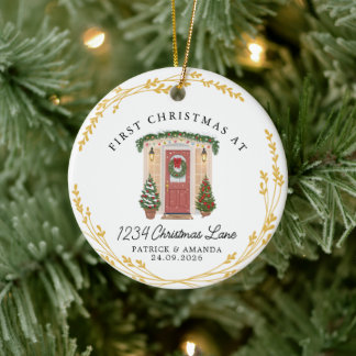 Erstes Weihnachten in unserem neuen Zuhause Keramik Ornament