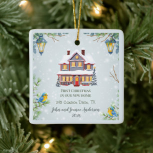 Erstes Weihnachten in unserem neuen Zuhause Keramikornament