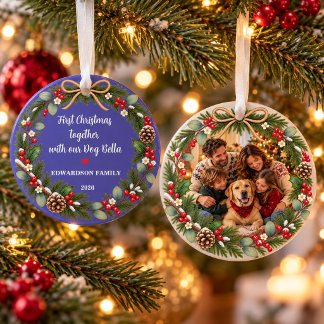 Erstes Weihnachten mit unserem Hund Foto Ornament