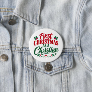 ERSTES WEIHNACHTEN Neuer christlicher Gläubiger Button