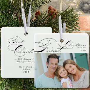 Erstes Weihnachten Neues Zuhause Foto Elegante Kal Keramikornament