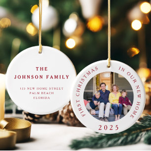 Erstes Weihnachten Neues Zuhause Weihnachtsfoto Keramik Ornament