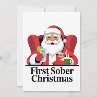 Erstes Weihnachten nüchtern Santa Nüchternheit Xma Einladung