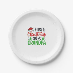Erstes Weihnachten Opa Santa Hut Pappteller
