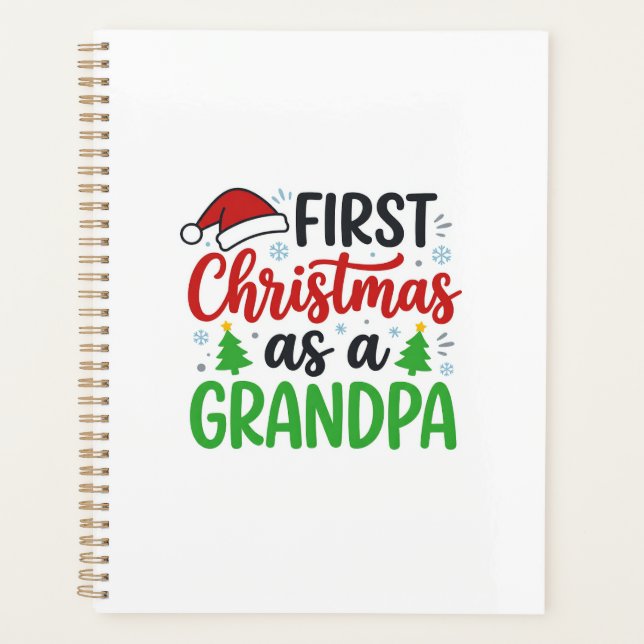 Erstes Weihnachten Opa Santa Hut Planer (Vorderseite)