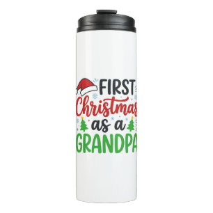 Erstes Weihnachten Opa Santa Hut Thermosbecher
