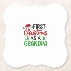 Erstes Weihnachten Opa Santa Hut Untersetzer