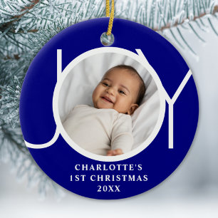Erstes Weihnachten personalisiertes Baby-Mädchen F Keramik Ornament