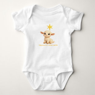 Erstes Weihnachten Religiös Himmel Kleines Lamm mi Baby Strampler