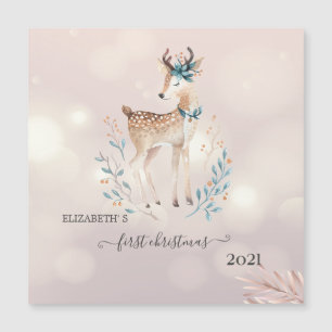 Erstes Weihnachten, Süße Hirsch Feiertage Magnetkarte