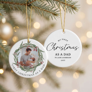 Erstes Weihnachten Vater Baby Foto Weihnachtsgirla Keramik Ornament