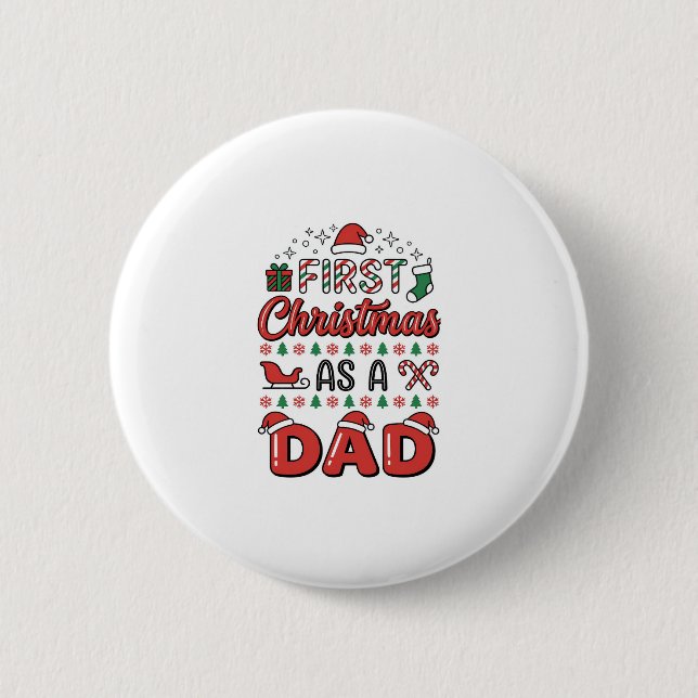 Erstes Weihnachten Vatertagsurlaub Button (Vorderseite)