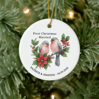 Erstes Weihnachten Verheiratet Herr und Frau Name Keramik Ornament