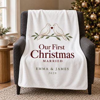 Erstes Weihnachten Verheiratet Personalisiertes Ne Fleecedecke