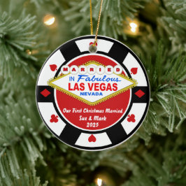 Erstes Weihnachten Verheiratet Vegas Ornament 2025
