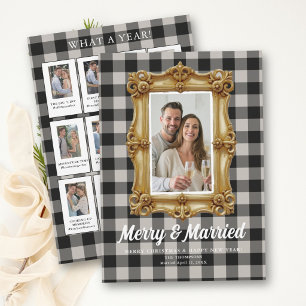 Erstes Weihnachten Verheiratet Vintage Schwarz Wei