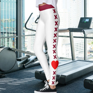Erstes Weihnachten Verheiratet Weiß Burgunder Stre Leggings