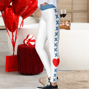 Erstes Weihnachten Verheiratet Weiß Gedämpft Blau  Leggings