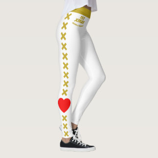 Erstes Weihnachten Verheiratet Weiß Gold Gestreift Leggings
