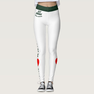 Erstes Weihnachten Verheiratet Weiße Waldgrüne Lie Leggings