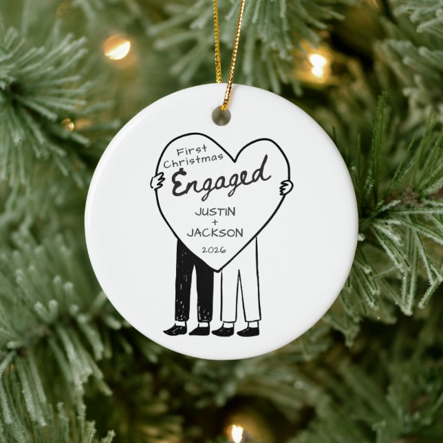 Erstes Weihnachten Verlobt Ornament (Baum)