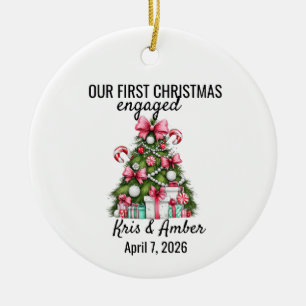 Erstes Weihnachten verlobt Weihnachtsbaumschmuck Keramik Ornament