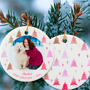Erstes Weihnachten von Welpen-Hunden, individuelle Keramik Ornament