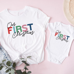Erstes Weihnachten Weiß Baby Strampler