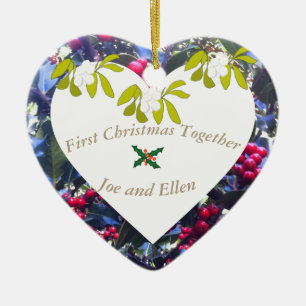 Erstes Weihnachten Zusammen Andenken Keramik Ornament