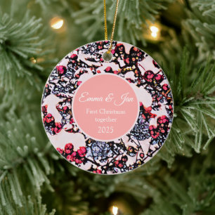 Erstes Weihnachten zusammen Winterbeeren Keramik Ornament