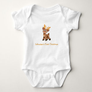 Erstes Weihnachts-Baby-Hirsch-Baby-Body Baby Strampler