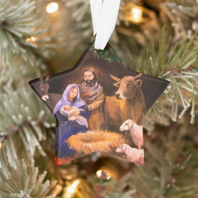 Erstes Weihnachts-Krippenszene  Ornament (Baum)