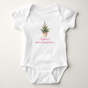 Erstes Weihnachtsbaum für Baby Mädchen Strampler