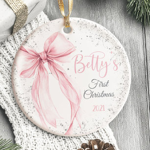 Erstes Weihnachtsbaumschmuck-Band Coquette für Bab Keramik Ornament