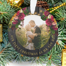 Erstes Weihnachtsfest - rustikales Foto Ornament